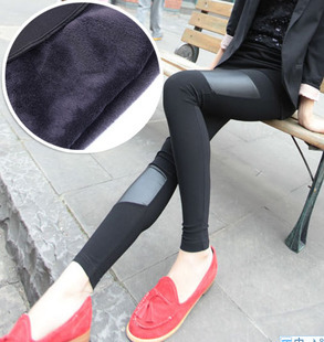 Legging 2013 spring fashion slim hip plus size autumn and winter thickening plus velvet faux leather thermal