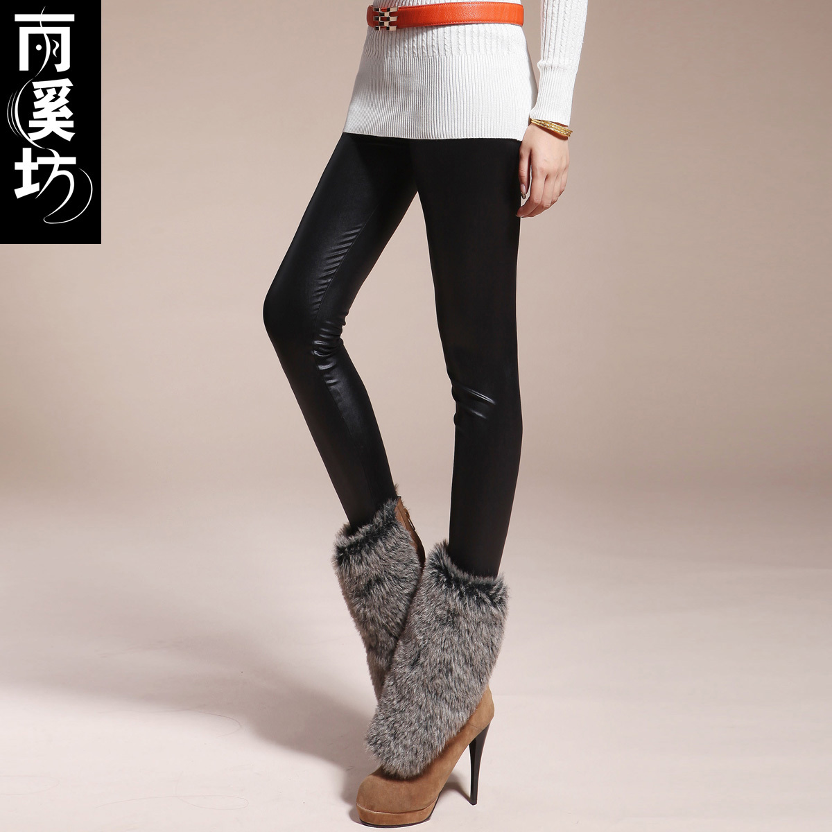 Legging women's dull faux leather slim sexy ankle length legging 2013 spring free shipping