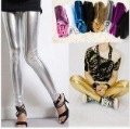 Leggings/Metallic /Faux Leather /BODYSUIT//wholesale/Slim candy color star temperament/FREE SHIPPING