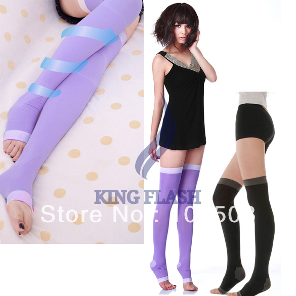 Leggings Sleep socks Pressing Germa Sleeping Beauty Leg Slim slimming socks stockings black purple free shipping 7224