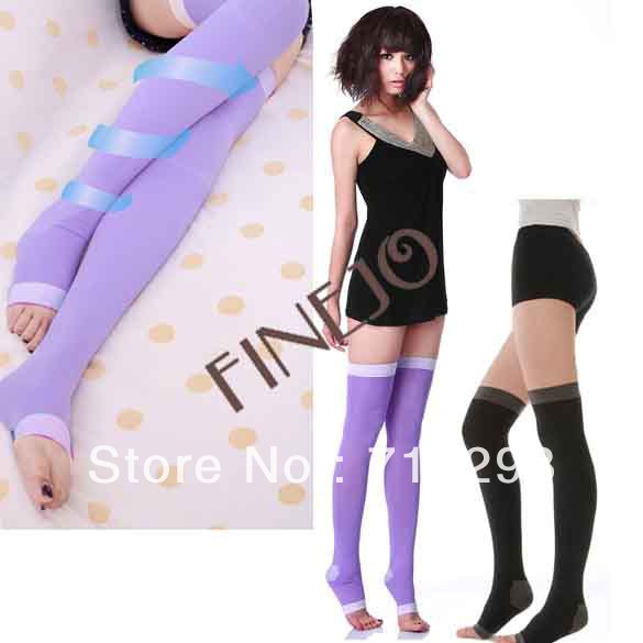 Leggings Sleep socks Pressing Germa Sleeping Beauty Leg Slim slimming socks stockings black purple free shipping 7224