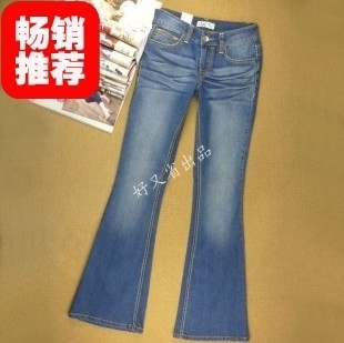 Lei 2012 female wowed pleated bell-bottom jeans boot cut lengthen plus size