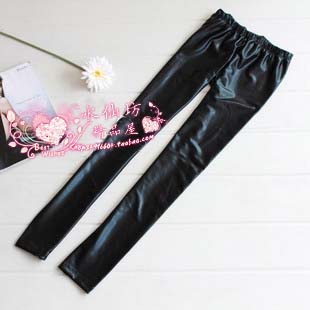 Lena swept the world gloss shiny legging fashion all-match faux leather pants long design