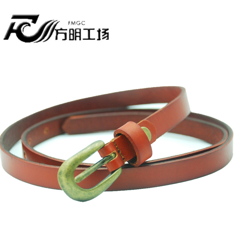 Lengthen women's genuine leather thin belt fashion all-match first layer of cowhide belt fashion tieclasps dresses accessories