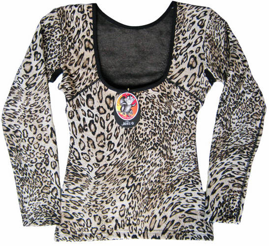 Leopard print autumn and winter basic shirt beauty care body shaping thermal underwear female thickening plus velvet body