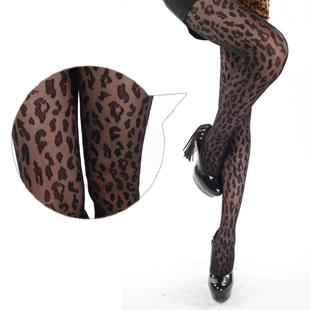 Leopard print pattern stockings sexy jacquard pantyhose summer female invisible socks