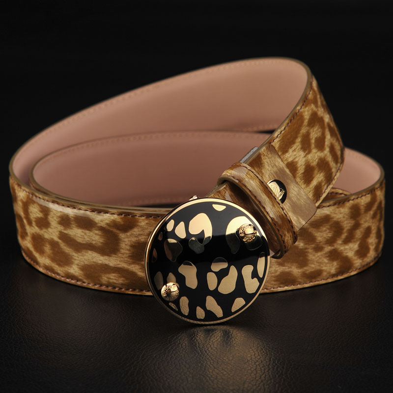 Leopard print women's belt copper head strap genuine leather strap women's strap women's belt female strap