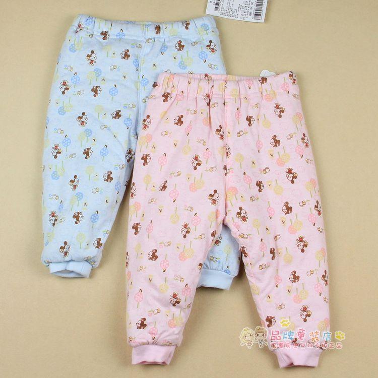 LES ENPHANTS child thickening long johns cotton wool pants baby panties set baby long johns underwear set sleepwear autumn