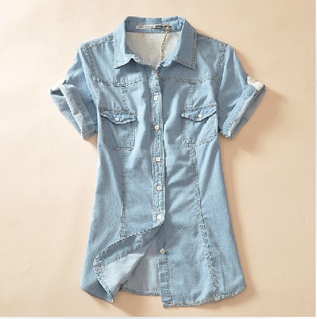 [ life art ] 2012 autumn fashion denim vest Women short  sleeve motorcycle vest short shirt