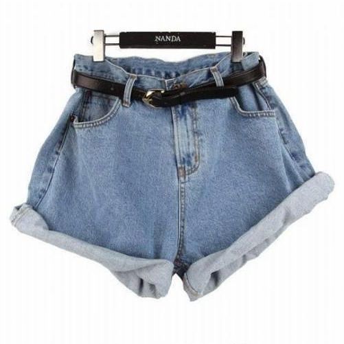 [ life art ] High quality single wide shorts fashion vintage high waist denim shorts loose plus size design fashion wholesale