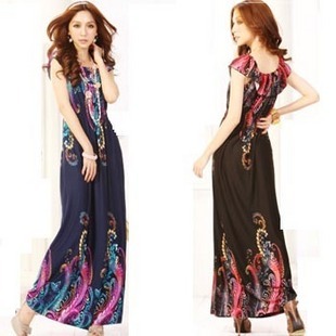 [ life art ] Summer expansion bottom ultra long skirt national trend one-piece dress bohemia beach dress hm185