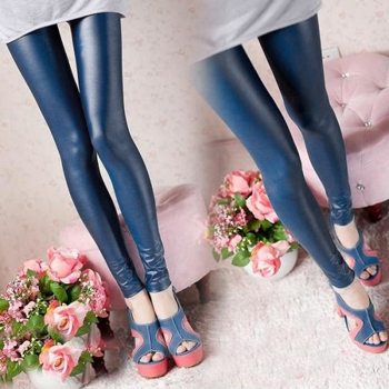 Light 7865 matt faux leather pants japanned leather pants legging ankle length trousers 9.9 2