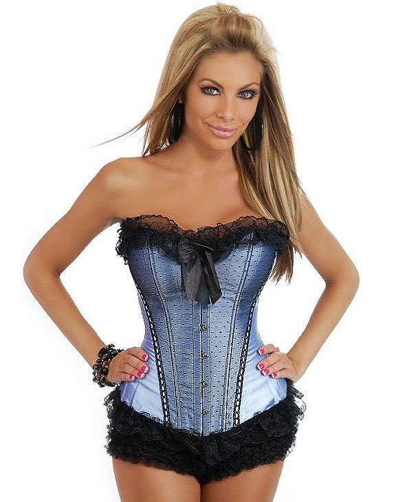 Light Blue Lace Up Corset