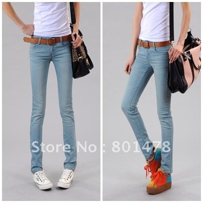 Light color vintage wearing white pencil jeans female trousers light 624