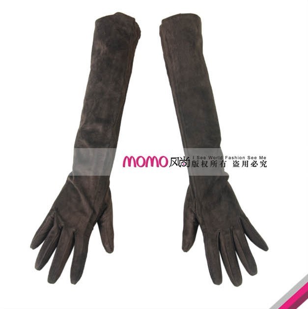 Limited edition hot-selling women's nubuck leather sheepskin long gloves design genuine leather gloves