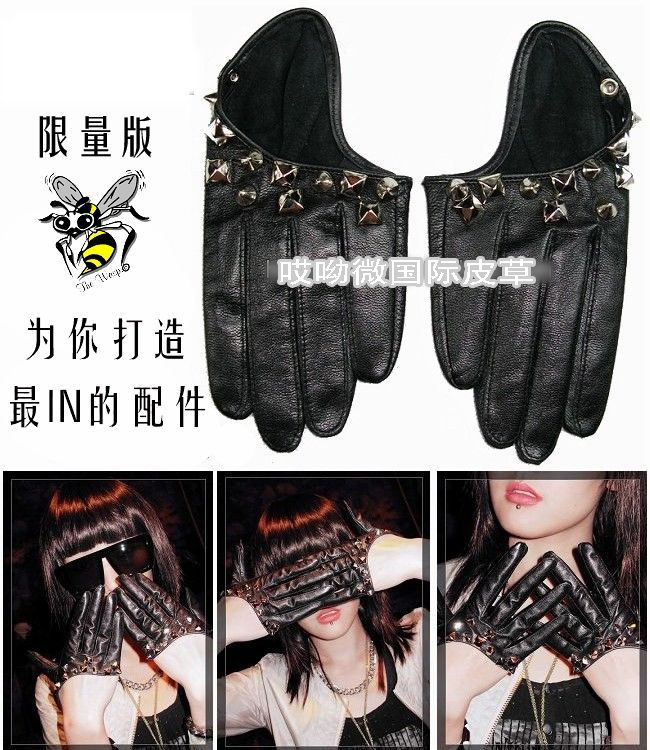 Limited edition women's ds gulps half leather gloves personalized gloves