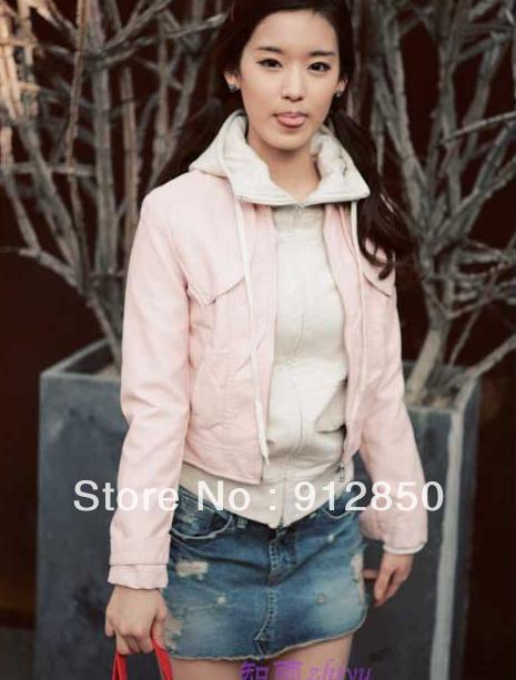 Limited release , Women's Slim short Coat section Korean version new classic leather PU leather Jacket