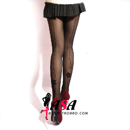 Line flower 30d net after the flower stockings vintage pantyhose personality stockings