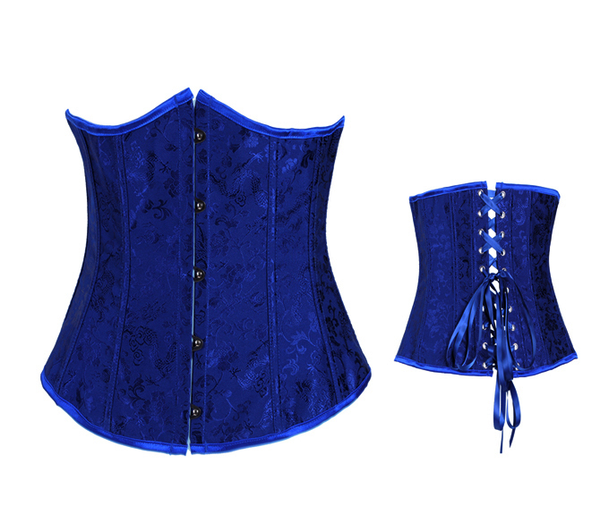 Lingerie Women Sexy Lingerie Corsets Underbust Satin Corset Bustier Sexy Underwear Royalblue Y6246