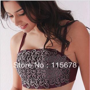 Lion lace body shaper bra sets sexy wire free A B C cup Bra & Brief Sets Purple and skin color free shipping