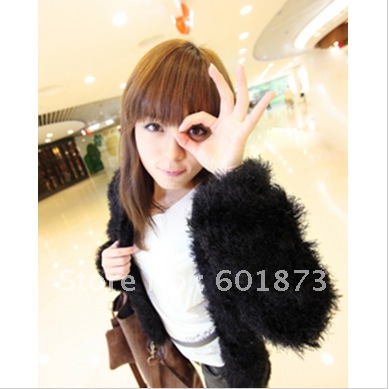 Little bride 2012 ladies black wool coat 852