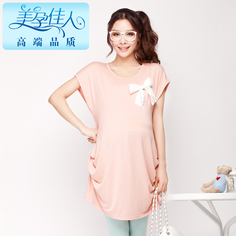 Long design maternity t-shirt maternity clothing summer loose maternity top 1528