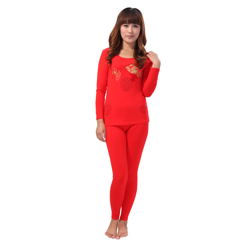 Long johns long johns set basic thin thermal underwear fiber underwear Women 98072 - 1