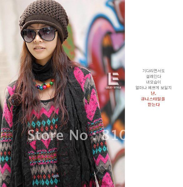 long sleeve and polychrome fashion sweater 137003