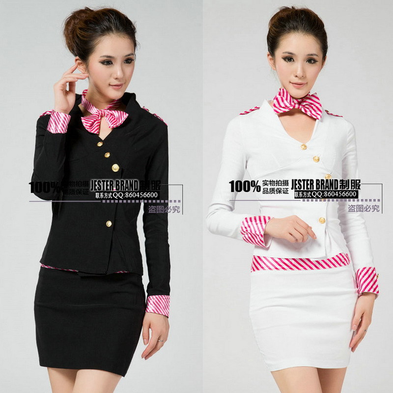 Long-sleeve autumn and winter stewardess clothing sauna technicalness service ktv uniform technicalness service