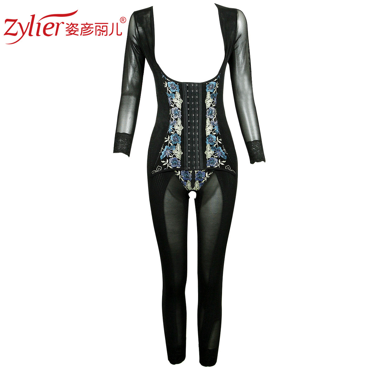 Long sleeve length pants body shaping bodysuit buttons lt128