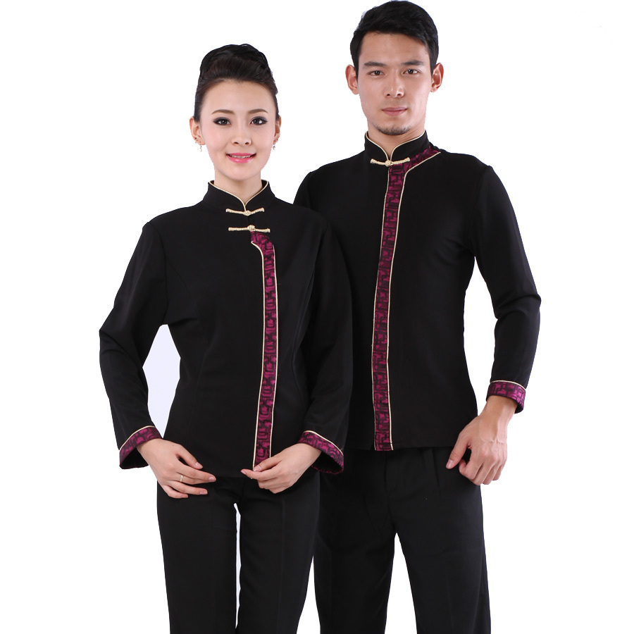 Long-sleeve work wear autumn and winter restaurant uniforms work wear long-sleeve uniform