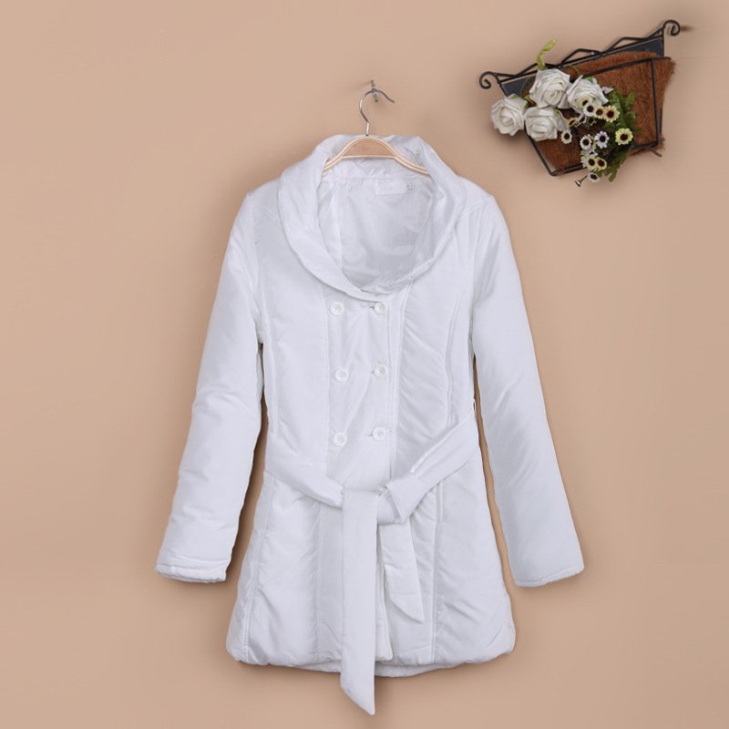 Long White Cotton padded Coat Women Winter Wholesale MOQ 10 pieces