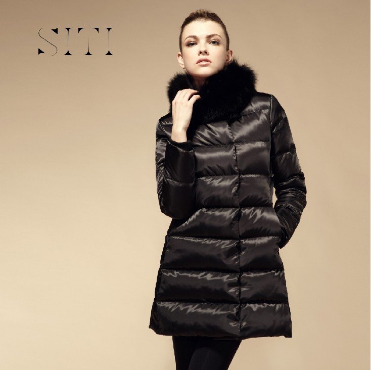 Long women's down jacket,fashion ultra thick slim down overcoat,Fox fur Collar/Winter coat/Women Coat/Coats/Down Coat/ladyJacket