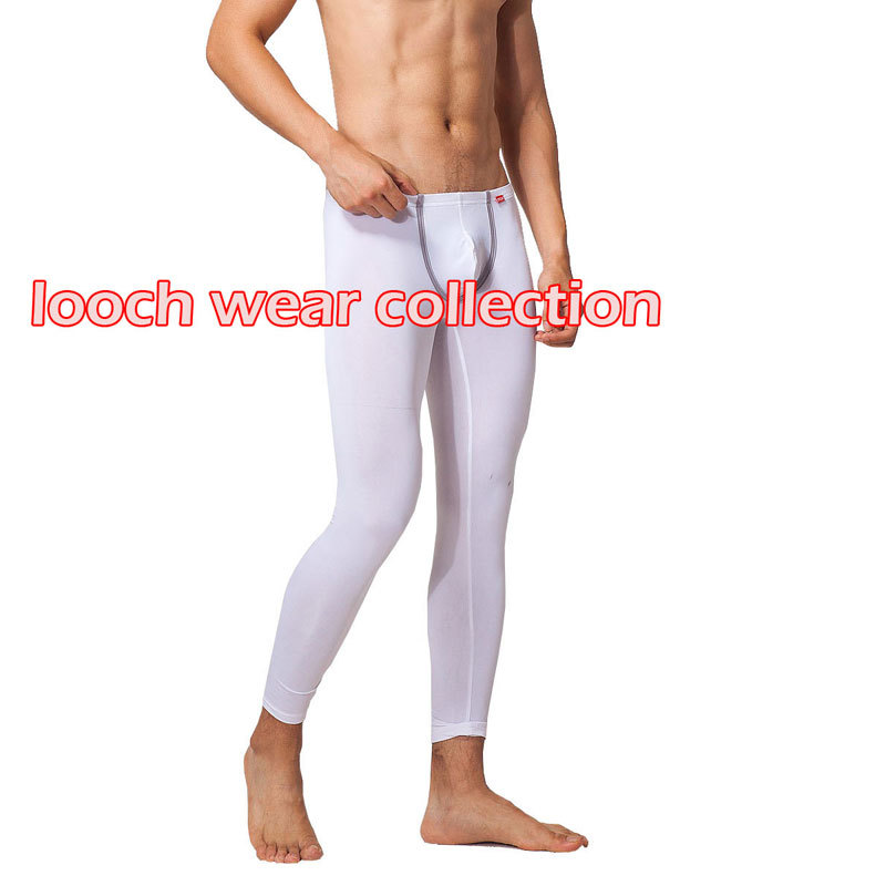 Looch low-waist men tight long johns thin underpants legging men's silky warm pants spring and autumn pants