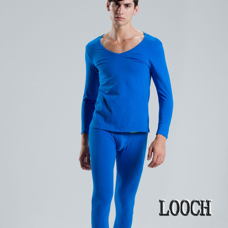 Looch men's clothing commercial thermal set male long johns long johns 100% cotton thermal underwear thin men's basic shirt