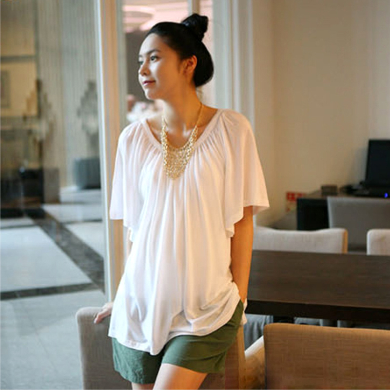 Loose plus size maternity clothing short-sleeve T-shirt one-piece dress 100% cotton maternity top 100% cotton