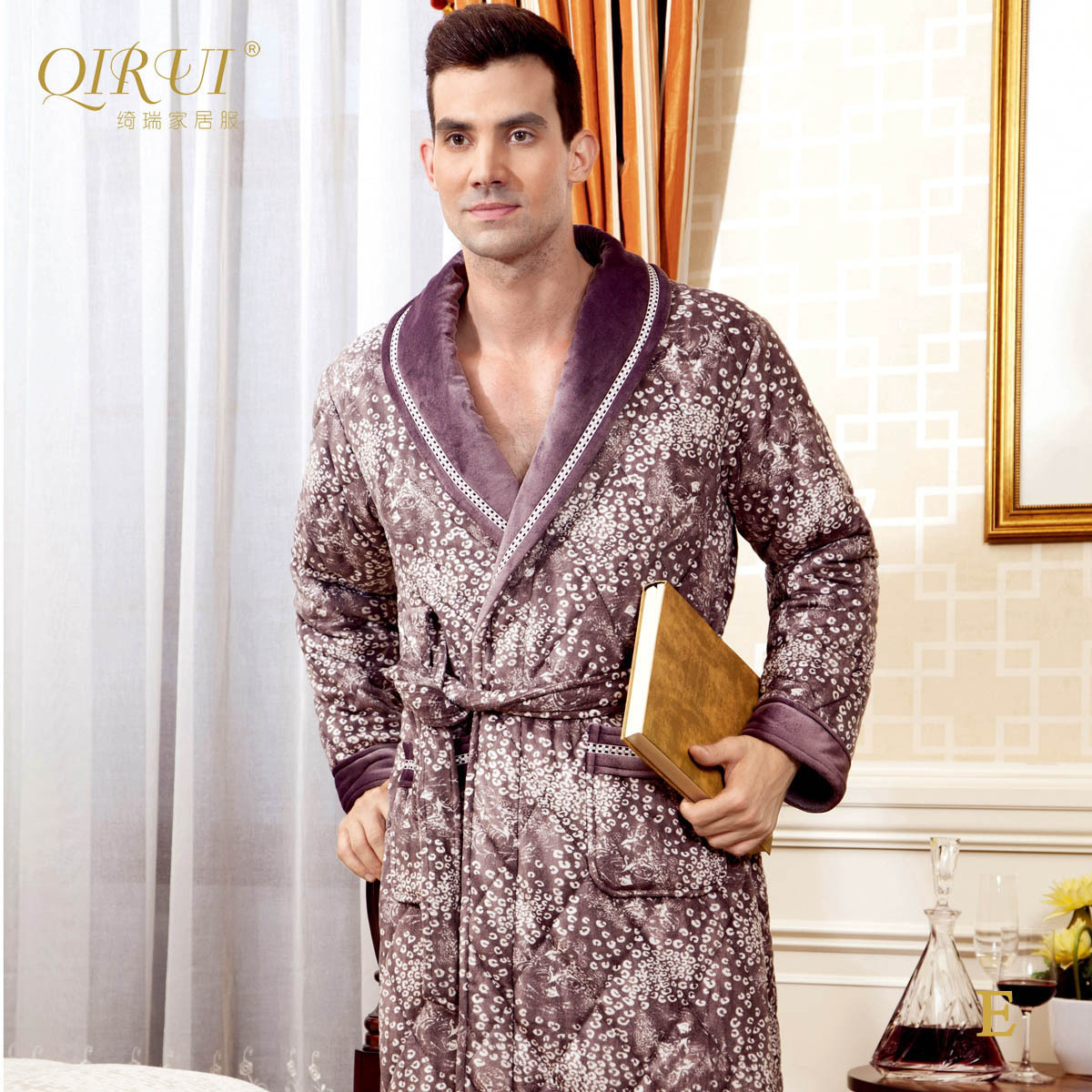 Lounge 2012 male cotton-padded sleepwear qd37755