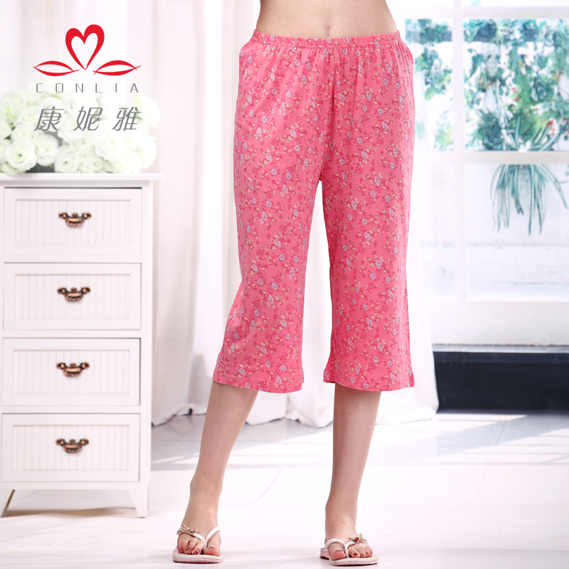 Lounge 2013 spring and summer new arrival women's 100% cotton print casual separate capris pajama pants lounge pants