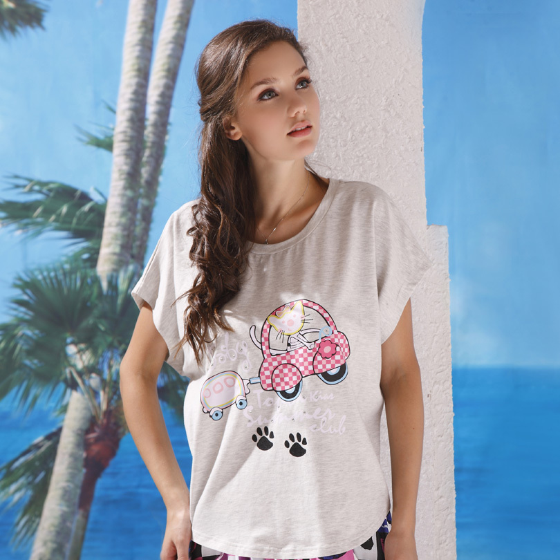 Lounge sleepwear 2012 summer women's cotton sleepwear beach casual short-sleeve set yd6803