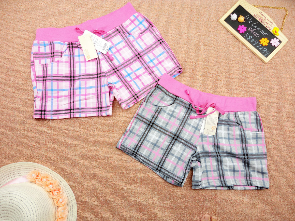 Lounge sleepwear shorts pajama pants women's summer 100% cotton board short sleepwear pants