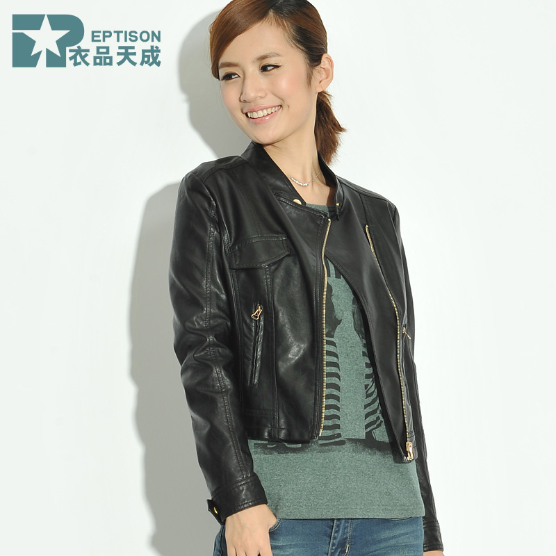 LOVE 156 2012 autumn women's all-match short design coat leather clothing female