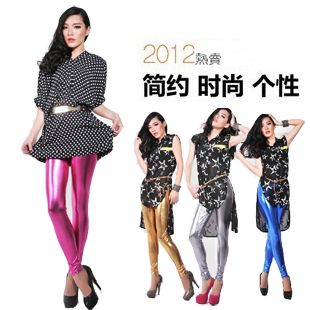 LOVE 2012 fashion multicolour patent leather ankle length trousers pants legging spring and autumn female