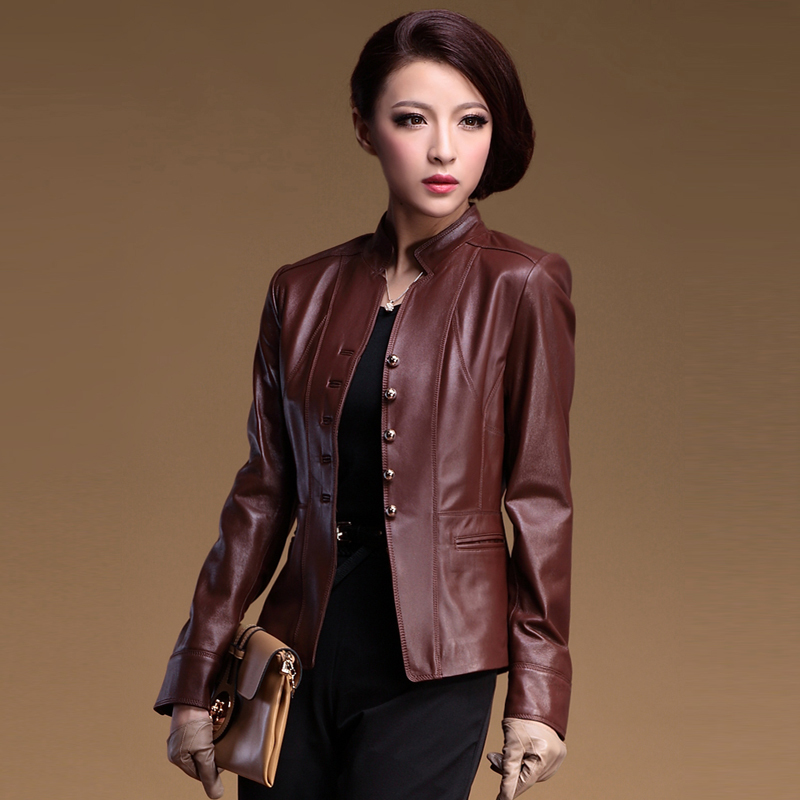 LOVE 2012 genuine leather clothing sheepskin female short design slim leather