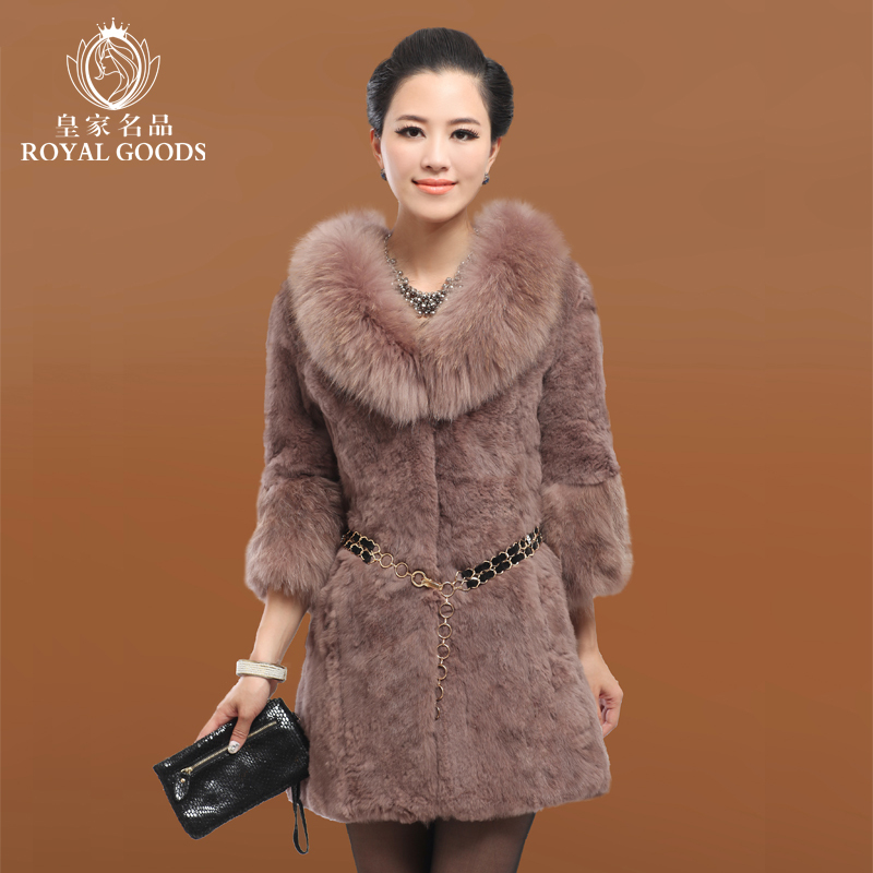 LOVE 2012 winter raccoon fur rabbit fur three quarter sleeve fur women's medium-long outerwear