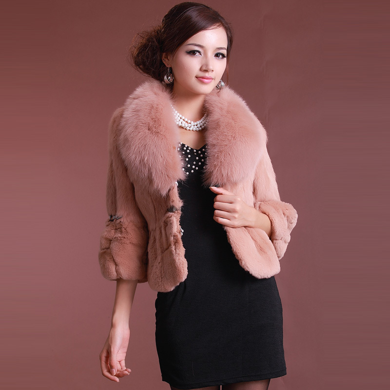 LOVE 2012 women's rabbit fur coat fox fur short design slim winter