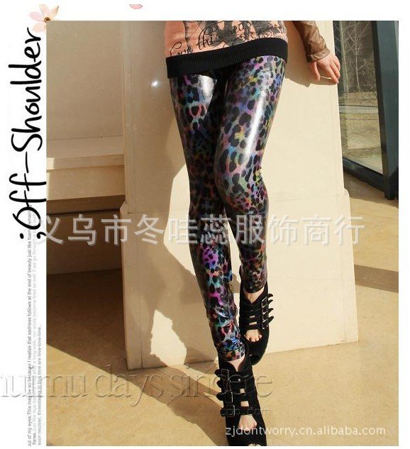 Love~Beauty Y1001 Sexy Leggings,Leopard Print Design Women Legging,Fashion Leather High Quality Tights,Elastic,Wholesale