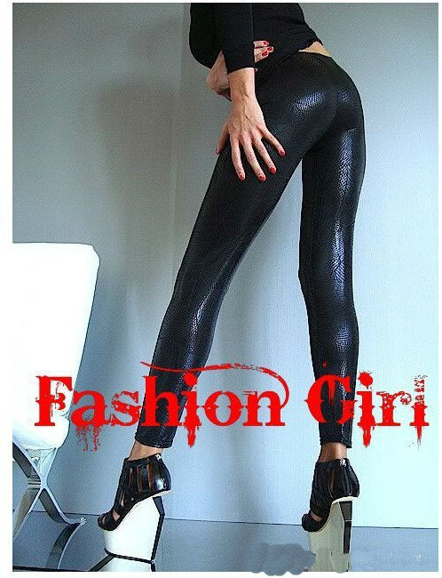 Love~Beauty ZHY-05 Women Leggings,Punk  Snakeskin Faux Leather Slim Pants,Sexy Legging Tights,10pcs/lot,Wholesale