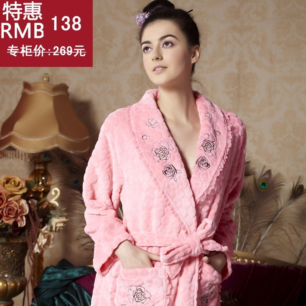 LOVE Fanny women's coral fleece robe 2012 spring and autumn robe bathrobes lounge sleepwear