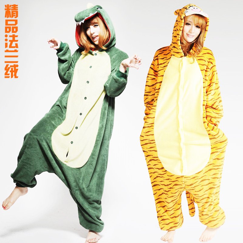 LOVE Flannel autumn and winter cartoon animal one piece sleep set lounge