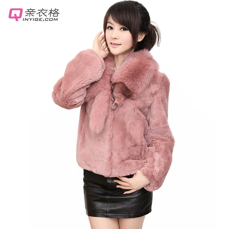 LOVE Large fox fur short design rex rabbit trophonema fur coat 2012 women's